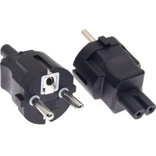 EU 2 Prong TO IEC320 C7 AC Power Adapter,German Standard 4.8mm Pin To 8 Figure 2 Hole, Used To Connect Laptop Power Adapter