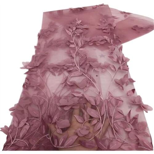 African 3D Lace Fabric 2021 High Quality Tulle Lace Material Dress For Women Embroidery French Lace Fabric Sewing XZ-190