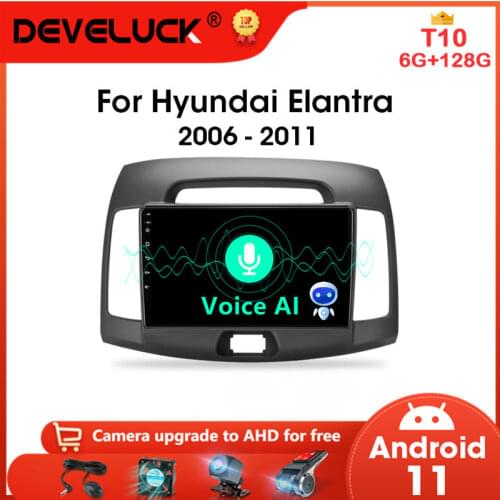 Android 10.0 Voice AI Car Stereo audio Radio for Hyundai Elantra 2006-2011 Multimedia Video Touch Screen Player 2Din Speaker DVD