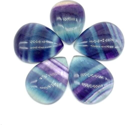 Natural Stone Bead Colorful Rainbow Fluorite Drop Charm Pendant No Hole For DIY Making Jewelries Necklace etc