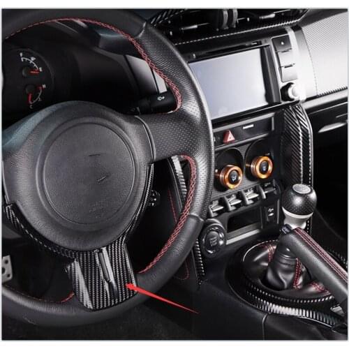 Car Steering Wheel Decoration Cover Trim Mouldings For Subaru BRZ Toyota 86 2013-2020 Carbon fiber Auto Interior Sticker