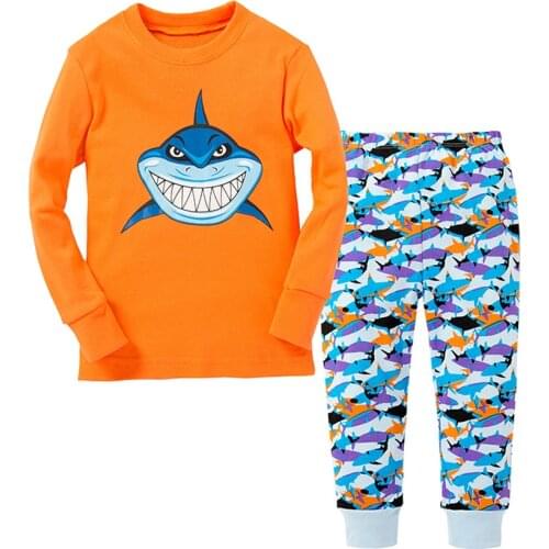 Kids Cartoon Animal Pajamas Sets Baby Boys Sleepwear Children Dinosaur Nightwear Girls Love Toddler Girls Pyjamas for 1-8 Years