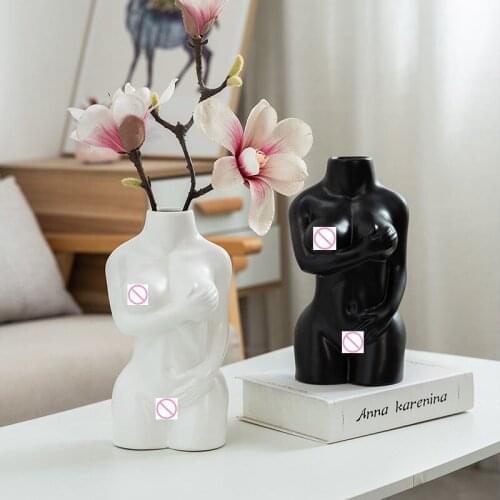 Nordic Style Human Body Ceramic Vase Home Decoration Accessories Office Dining Table Flower Arrangement Dried Flower Vase Crafts