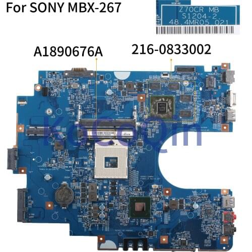 KoCoQin Laptop motherboard For SONY Sve17 Sve1711 MBX-267 Mainboard Z70CR S1204-2 A1890676A 48.4MR05.021 HM70 216-0833002
