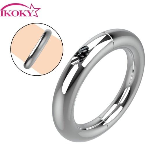 5 Size Delay Lasting Metal Cock Ring Penis Ring Ball Sex Toys for Man Scrotum Restraint Testicular Stretcher Stainless Steel
