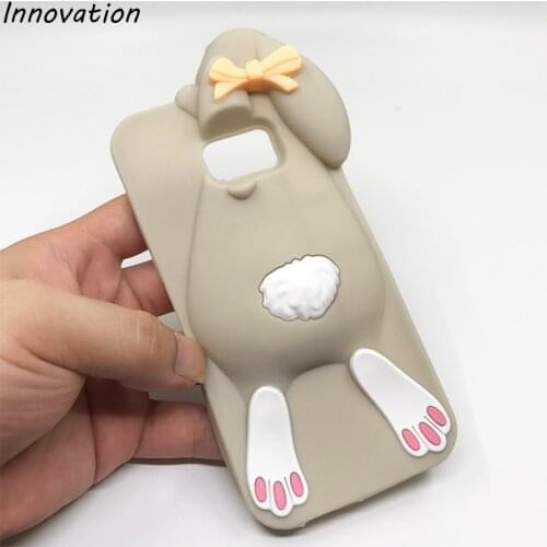 3D Cartoon Bunny Rabbit Soft Silicone Case For Samsung Galaxy S6 Mobile Phone Cases Capa Rubber Silicon Cover Shell Phone Cases