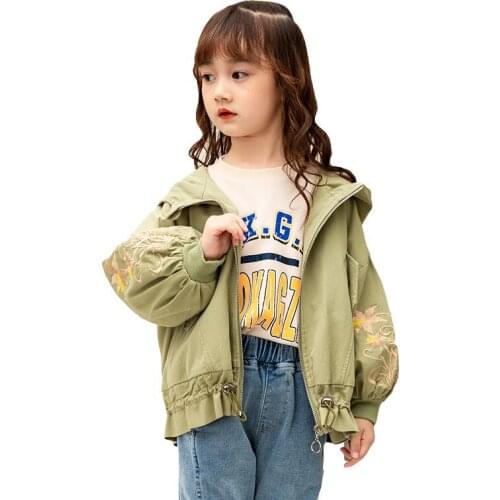 Baby Girl Clothes Embroidery Flower Jacket Coat Spring Autumn Boys Cotton Jacket Comfortable Casual Female kids Jackets