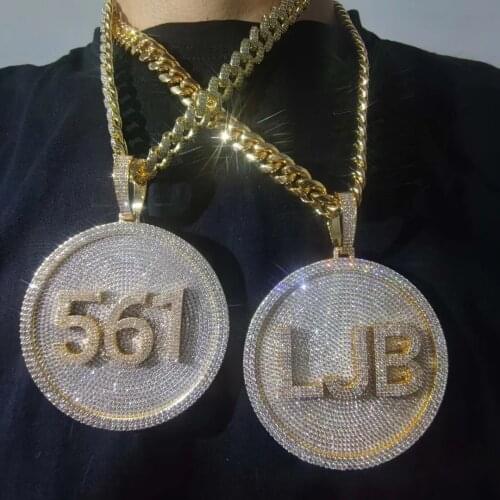 Any Name Customized Pendant Cubic Zirconia Initial Miama Cuban Chain Necklace ZYCN0053 Iced Out Bling HiP Hop Gift Boyfriend