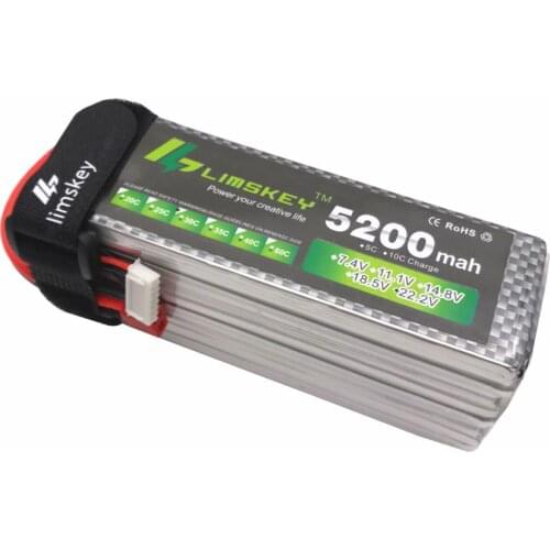 Rechargeable Limskey Power 22.2V 5200mah 40C 6S Lipo Battery XT60 Plug for RC Helicopter Quadcopter Toys Racing Parts
