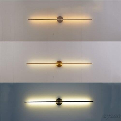 Nordic Simple Geometric Line Strip Led Wall Lamp Living Room Home Deco Designer Mirror Headlight Hotel Aisle Corridor Wall Light