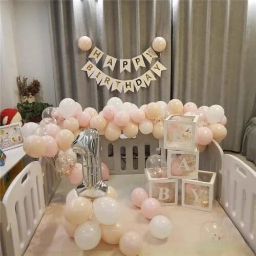 30 Cm Custom White Letter Transparent Box Baby Shower Boy Girl Birthday Party Wedding Decoration DIY Personality Name Design