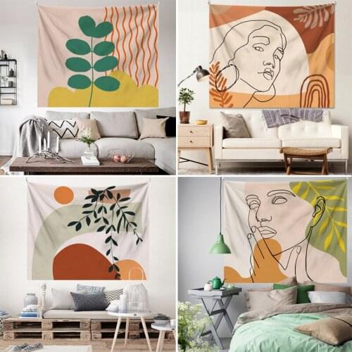 Nordic Morandi Tapestry Creative Art Abstract Painting Hanging Cloth Wall Background Cloth Wall Decor