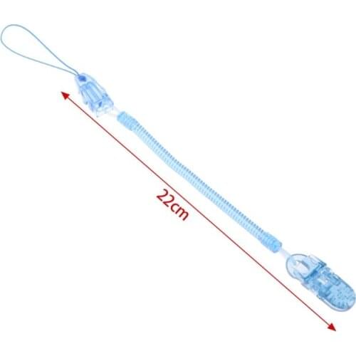 Baby Infant Toddler Dummy Pacifier Spring Soother Nipple Clip Chain Holder Strap BX0D