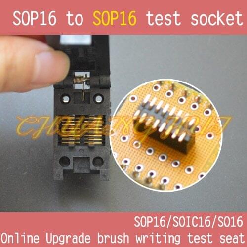 Clamshell SOP16 to SOP16 test socket FP16/SOIC16 ic socket Pitch=1.27mm width=4.5mm
