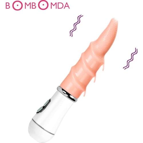 Tongue Licking Vibrators Sex Toys For Women Female 8 Speeds Realistic G Spot Vibrators Clitoris Stimulator AV Stick Vibrators