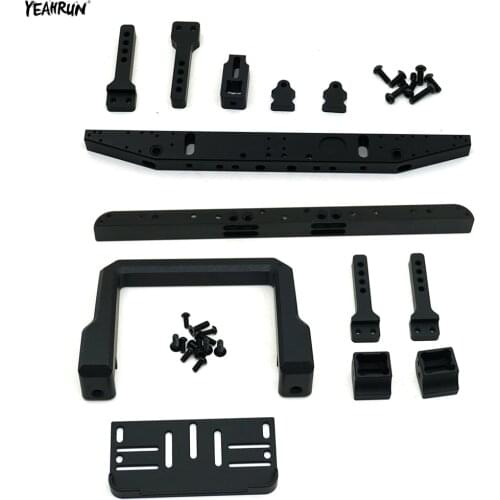 YEAHRUN Metal Alloy Front Rear Bumper with Winch Mount Set For 1/10 Traxxas TRX-4 TRX4 RC Crawler Car Upgrade Parts