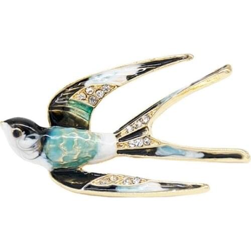 Swallow Brooch female accessories imitation enamel brooch high grade simple sweater pin Korean luxury atmosphere gift