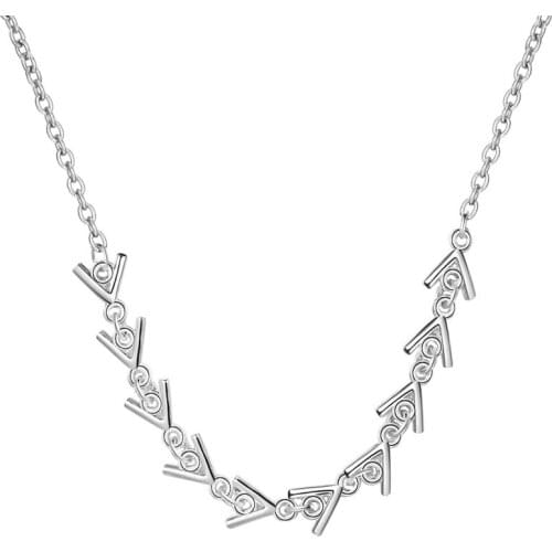 Personalized Fish Bone Asymmetrical Necklace For Women Jewelry Top Quality Silver 925 Girl Clavicle Chain Sexy Necklace Female