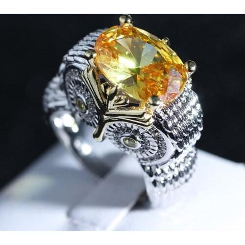 Newest Design owl 925 sterling silver Animal Champagne CZ Cute Owl Finger Ring for Woman Wedding Engagement Jewelry