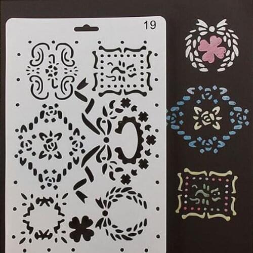 1pc Layering Stencils For Walls Scrapbooking Stamping Craft Flower Spray Pattern Mold Painting Template Office School Supplies