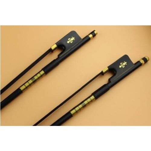 1 pc New PRO black 4/4 full size Carbon fiber cello bow ebony frog inlaid copper flower Free Shipping