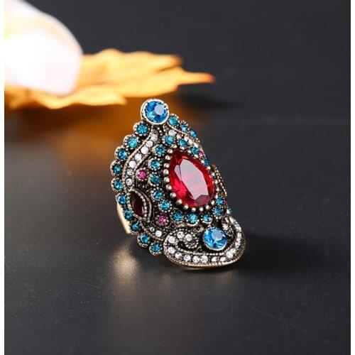 1PC Bohemia Unique Crystal Jewelry Craving Nightclub Opal Stone Ladys Ring Cubic Zirconia Jewelry