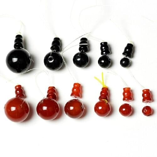 2 Set/Lot Natural Red/Black Bulk 3 hole Buddha Head End Spacer Beads 6mm 10mm For DIY Bracelet Jewelry Findings