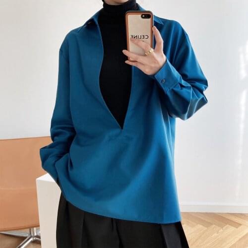 2021 V-Neck Blouse legant Office Ladies Pullover Shirt Casual Women Spring Long Sleeve Tops Blusas Streetwear