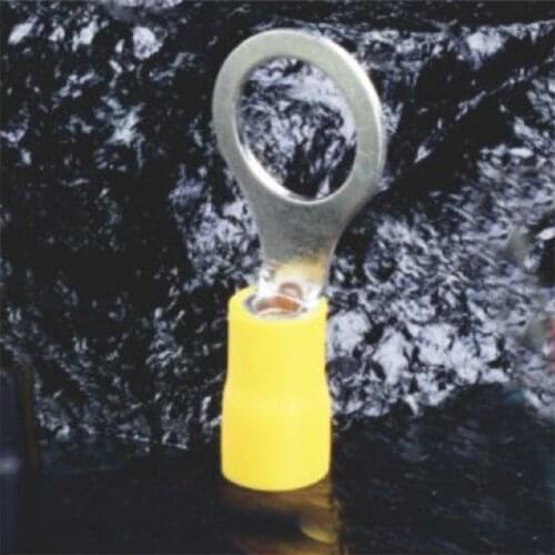 500PCs RV5.5-10 12-10AWG 3/8" Yellow Ring tongue Type Pre Insulated Terminals