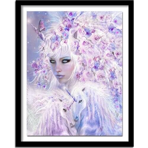 5D DIY Diamond Painting Cross Stitch Fairy Horse Needlework Full Square Diamond Embroidery FS131