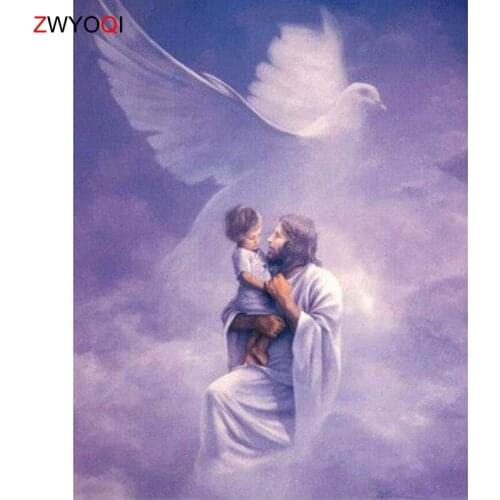 DIY 3D Diamond mosaic Full Round Diamond embroidery Jesus Full Square Diamond painting Cross stitch Jesus religion pigeon baby