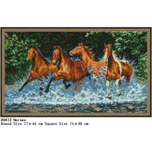 Full Drilling Round and Square Drill 5D DIY Diamond Painting Animal Horses Embroidery Cross Stitch Home Decoration Gift