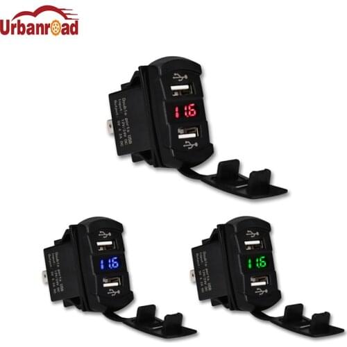 Waterproof 12-30V 4.2A Dual Usb Car Charger Power Adapter Socket Usb Charger LED Voltmeter Power Adapter For Truck Motorcycle