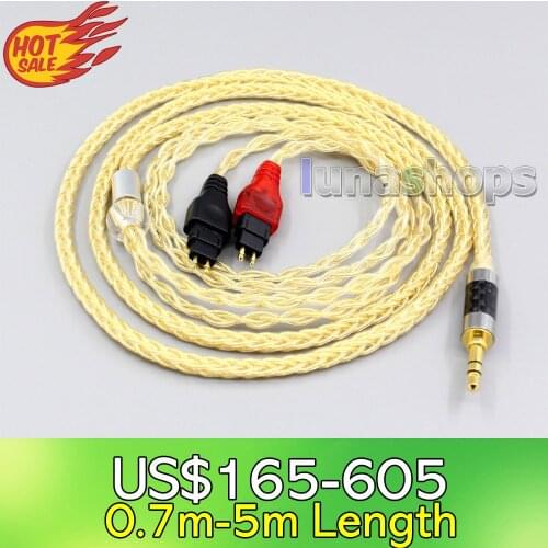 LN006491 8 Cores 99.99% Pure Silver + Gold Plated Earphone Cable For Sennheiser HD580 HD600 HD650 HDxxx HD660S HD58x HD6xx