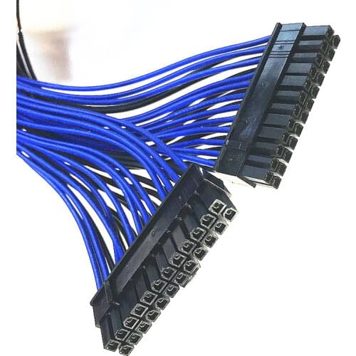 1pc 60cm 24Pin ATX 1 to 2 Power Supply Extension Cable 24P PSU Power Port Multiplier 24 Pin Male to Female Port Y Splitter Cable