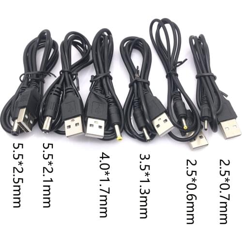 USB A Male to DC 2.0 0.6 2.5 3.5 1.35 4.0 1.7 5.5 2.1 5.5 2.5mm Power supply Plug Jack type A extension cable connector cords