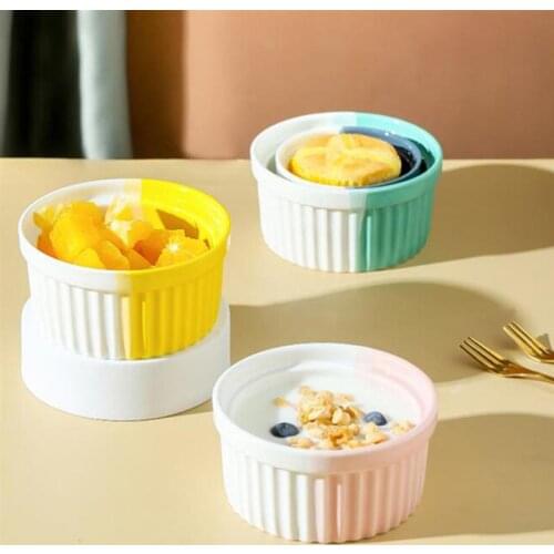 Ceramic Baking Bowl Souffle Pudding Dessert Yogurt Bowl Breakfast Cereal Fruit Bowl Microwave Oven Kitchen Tableware