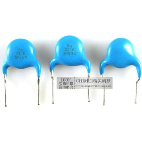 High voltage ceramic capacitors 2KV 331K ceramic disc capacitors commonly used in high voltage applications