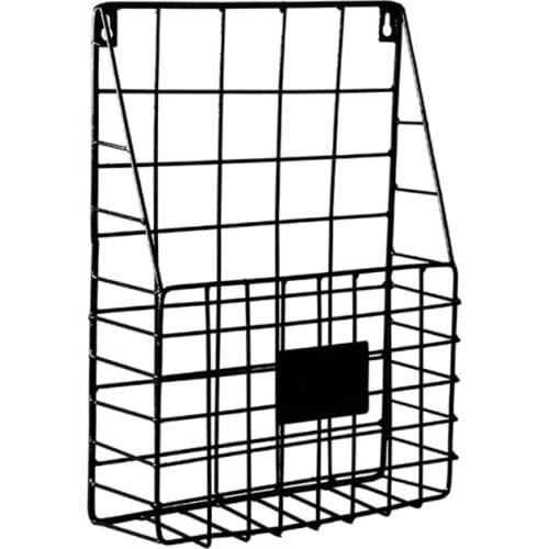 Mail Organizer Wire Basket Wall Mounted Magazine File Holder Hanging Document Foyer Storage Shelf Rack
