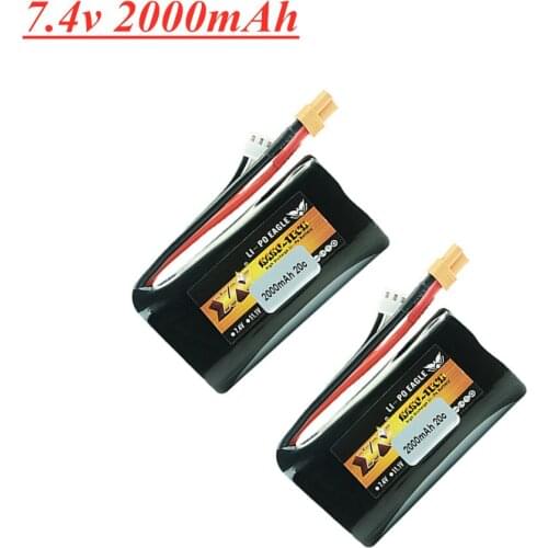 2Pcs/Sets 18650 Li-ion Battery for Huina 580550 583 582 RC Car Drone Spare Parts 7.4v 2000mAh XT30 Plug Battery
