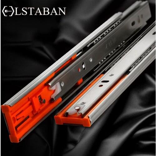 LSTABAN 10" - 20" Stainless Steel Drawer Slides Soft Close Track Rail Sliding Three-Section Cabinet Slides Furniture Hardware