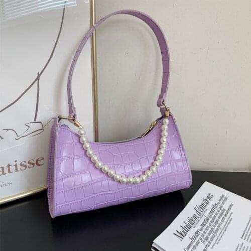 Fashion Crocodile Pattern Womens Bag New Popular PU Leather Shoulder Bag Luxury Designer Texture Buckle Handbags for Women 2021