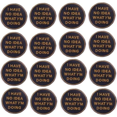 Prajna 10PCS Round Letters Stripes Patch On Clothes Embroideried Patches For Clothing Iron On Patch DIY Hippie Clothing Stickers