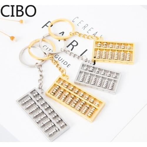2019 New Creative Abacus Key Chain Luxury Metal Keychain Unique Mathematics Pendant Accessories Car Key Ring Best Gift