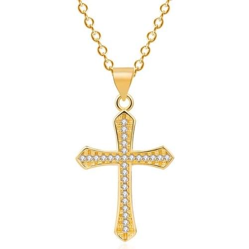 Classic Crystal Cross Pendant Necklaces For Women Jewelry Trendy 925 Silver Necklace Men Birthday Accessories Male Charm Choker