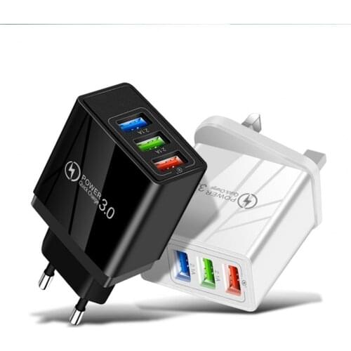 PD36W QC3.0 Mini 3 Ports Quick Charger Adapter US/EU/UK Plug for Home/Office