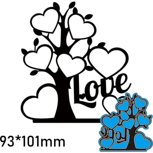 Cutting Dies Tree and Heart New Metal DIY Album Paper Craft Embossing Stencil Greeting Card Decoration 101*93mm
