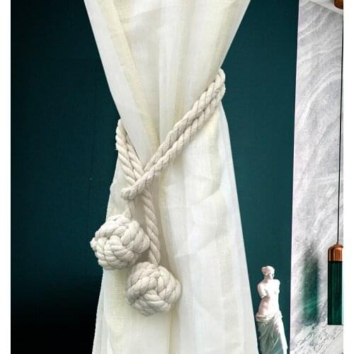 Durable Hand-Woven Curtain Tie Rope Curtain Strap Window Curtain Tiebacks Cotton Rope Decorative Curtain Holdback Drapery