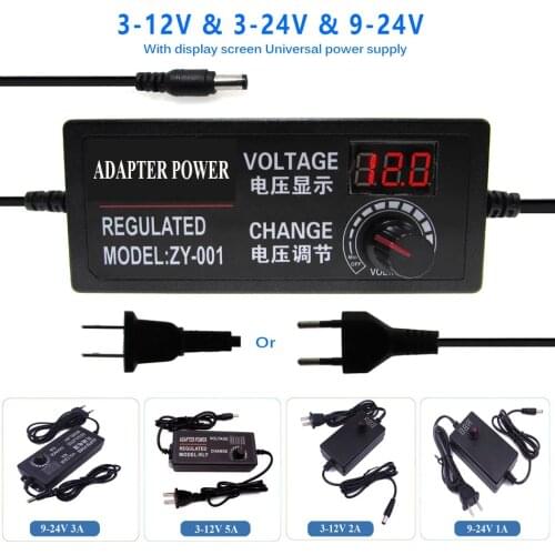 Adjustable AC To DC Power Supply 3V 5V 9V 12V 15V 18V 24V 1A 2A 5A 10A Power Supply Adapter Universal 220V To 12 V Volt Adapter
