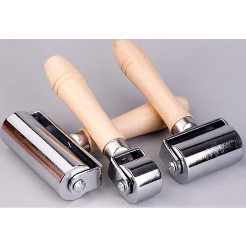 26 60 100MM Small Medium Large DIY Lino Cut Solid Steel Leather Tools Leather Roller Wooden Handle Fitting Roller Holder